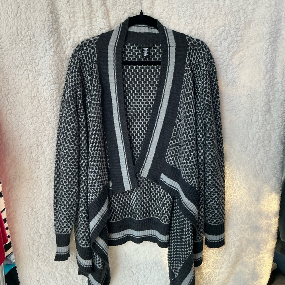 Apostrophe Black and Gray Women's Cardigan - Picture 1 of 3